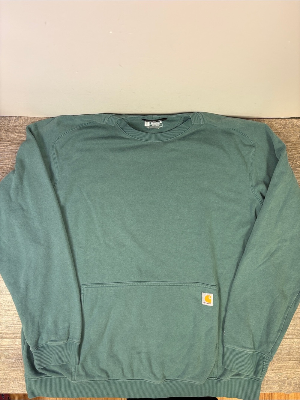 Carhartt Force Men's 3XL Tall Green Relaxed Fit Fleece Crewneck Sweatshirt